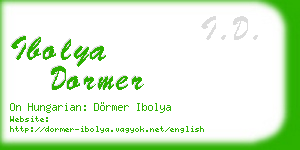 ibolya dormer business card