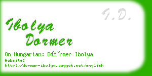 ibolya dormer business card